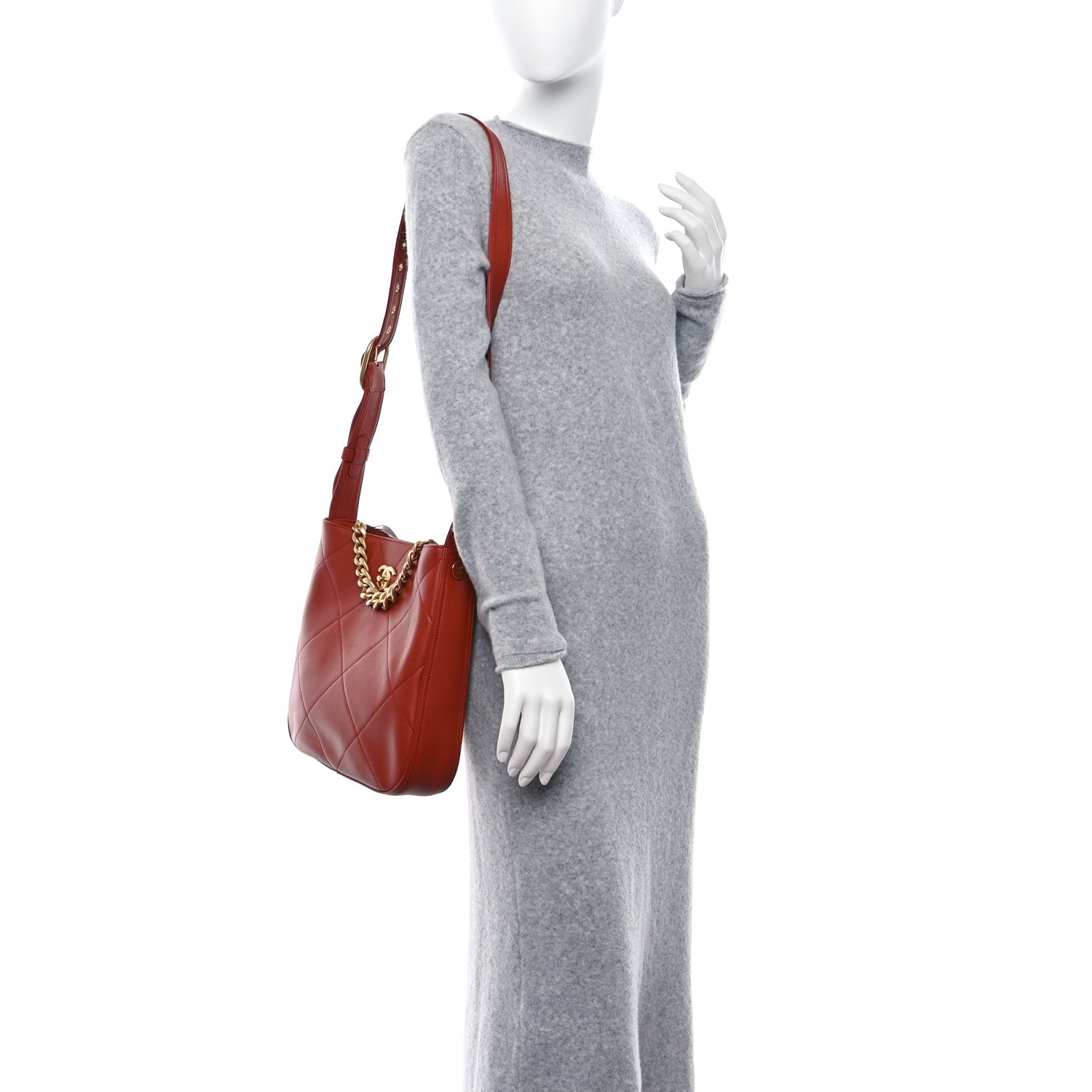 Chanel Calfskin Stitched Easy Mood Hobo Brown 3 of 9