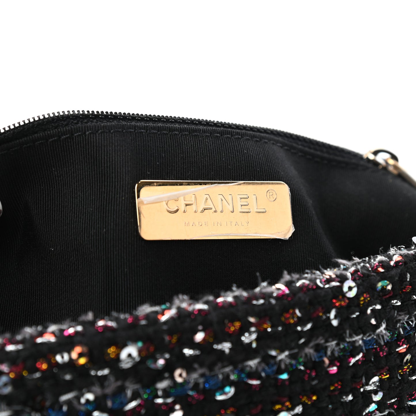 Tweed Sequin Quilted Medium Chanel 19 Flap Black Multicolor