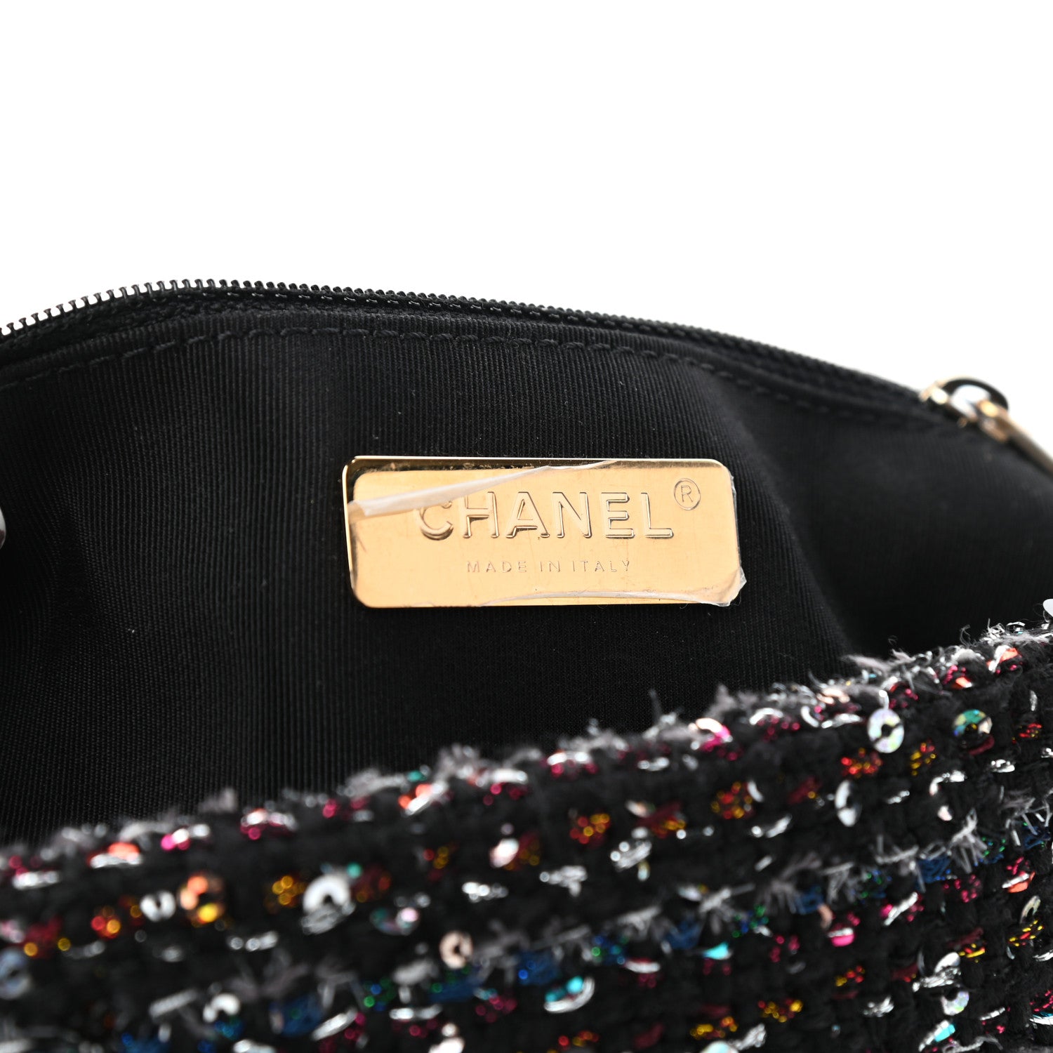 Chanel Tweed Sequin Quilted Medium Chanel 19 Flap Black Multicolor 6 of 10