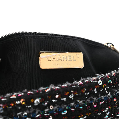 Chanel Tweed Sequin Quilted Medium Chanel 19 Flap Black Multicolor 6 of 10