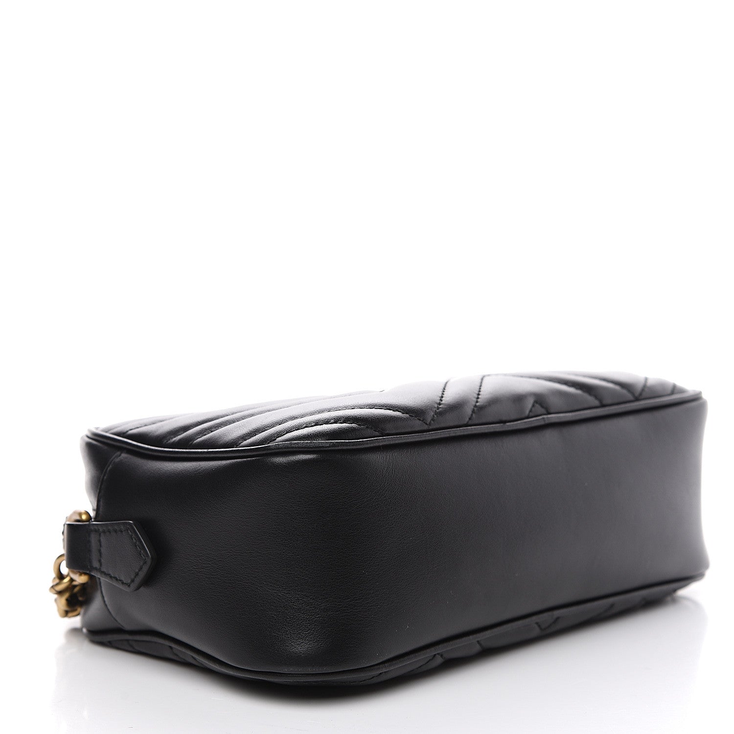 Gucci Calfskin Matelasse Small GG Marmont Chain Shoulder Bag Black 3 of 13