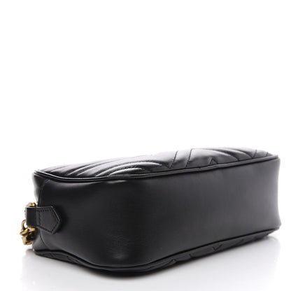 Gucci Calfskin Matelasse Small GG Marmont Chain Shoulder Bag Black 3 of 13