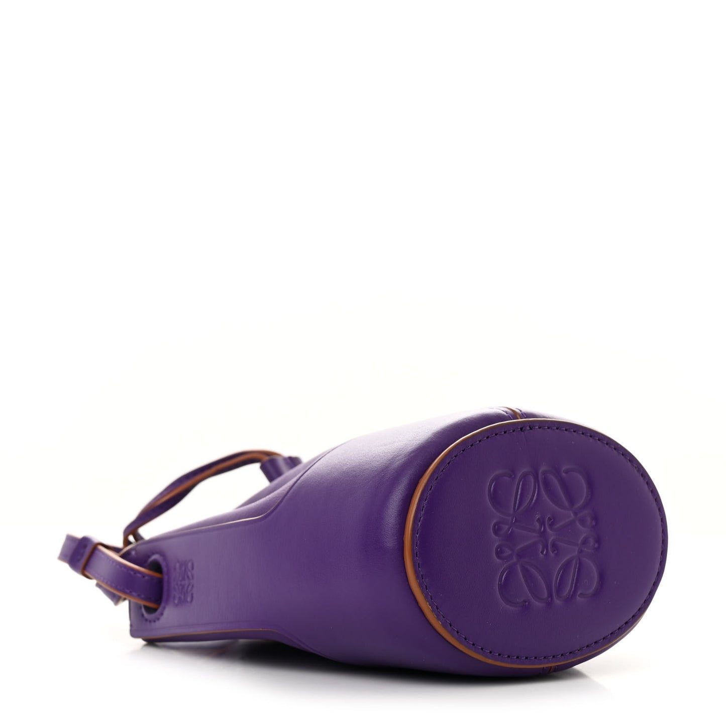 Calfskin Nano Balloon Bucket Bag Purple Cognac