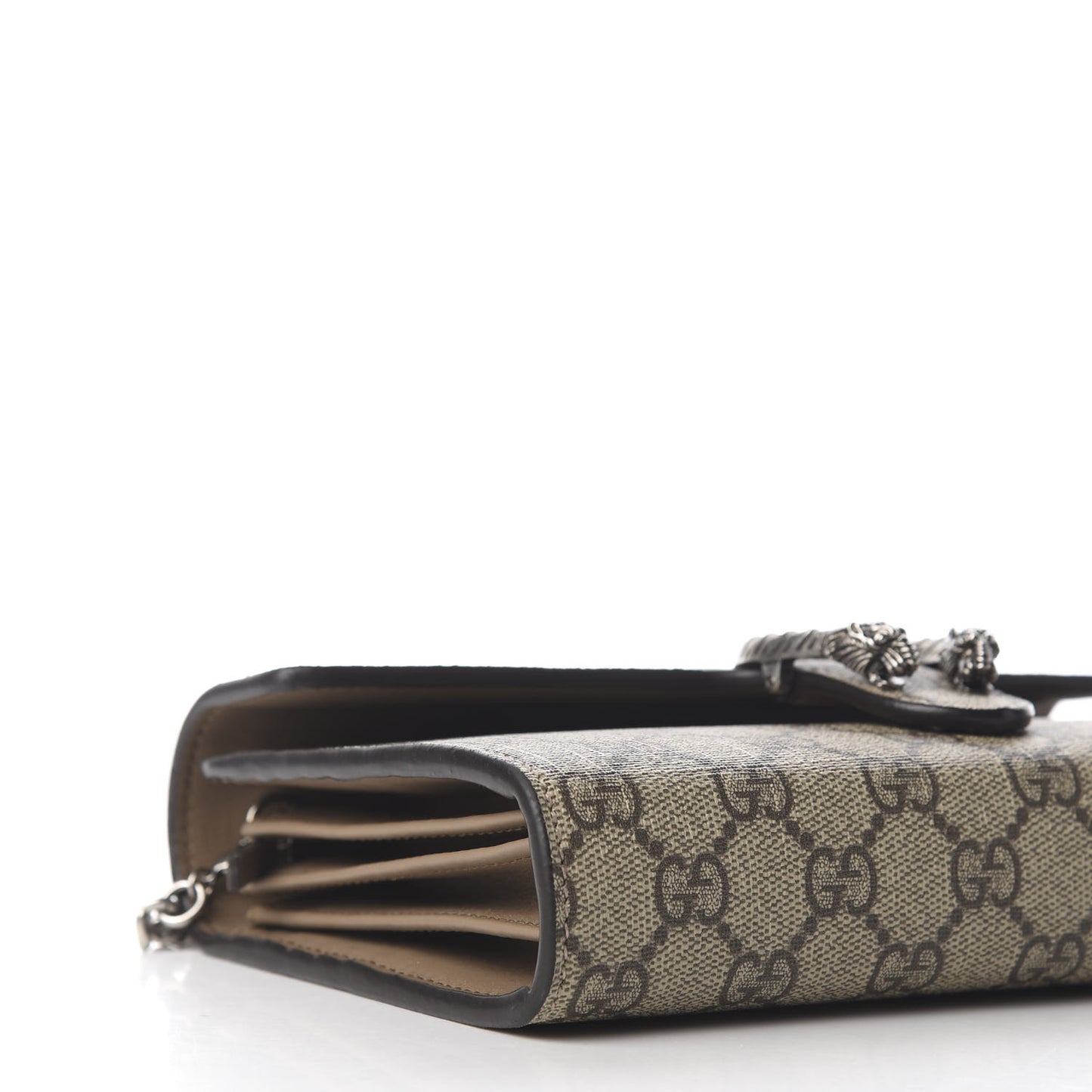GG Supreme Monogram Mini Dionysus Chain Wallet Beige Taupe