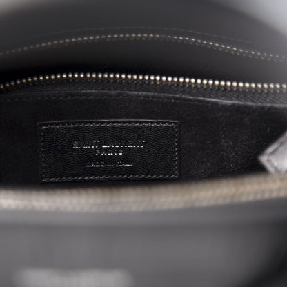 Saint Laurent Calfskin Crocodile Embossed Small Sac de Jour Black 7 of 11