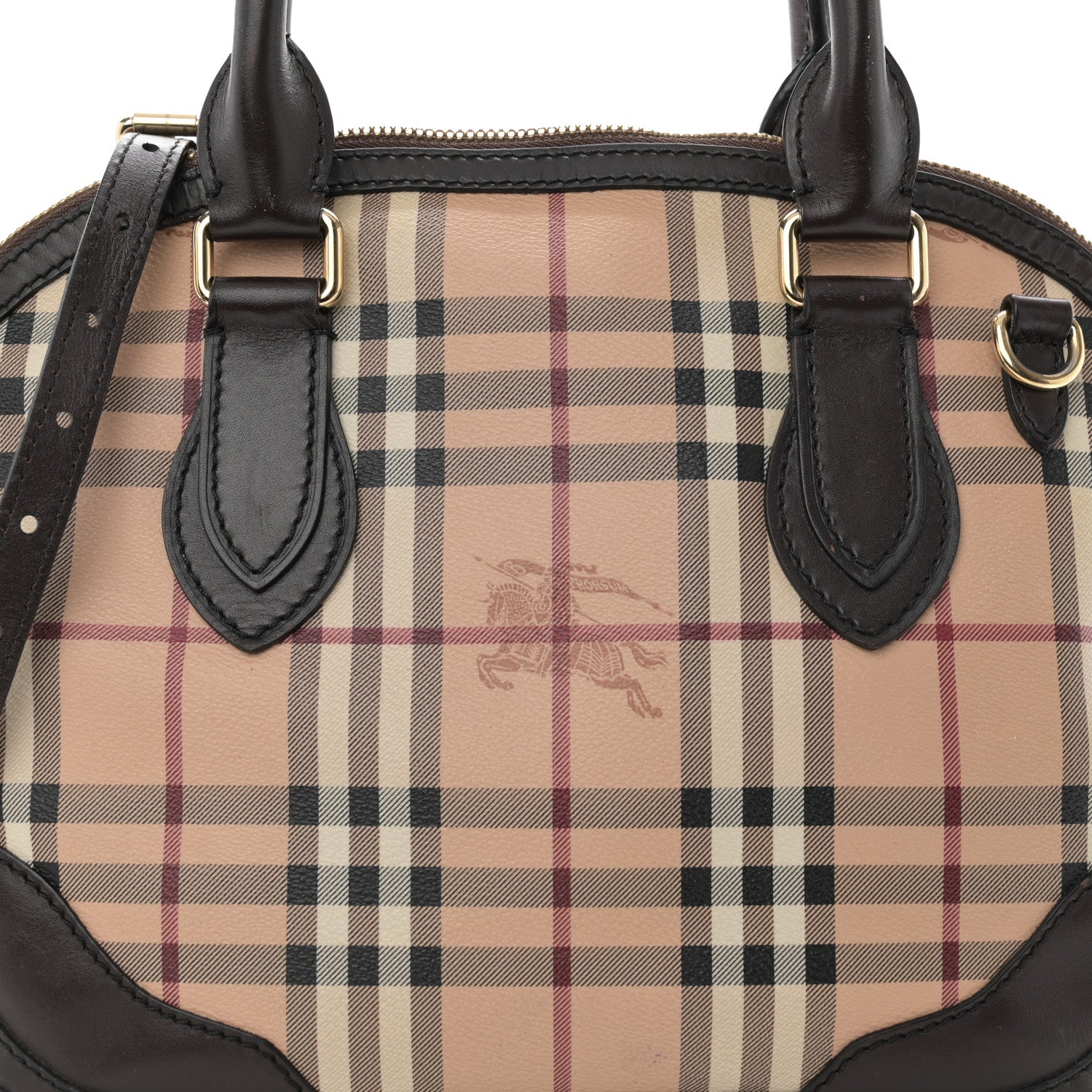 Burberry Haymarket Check Small Orchard Bowling Bag Chocolate 7 of 12