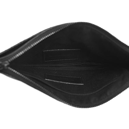 Saint Laurent Grain De Poudre Chevron Monogram Bill Pouch Black 5 of 8