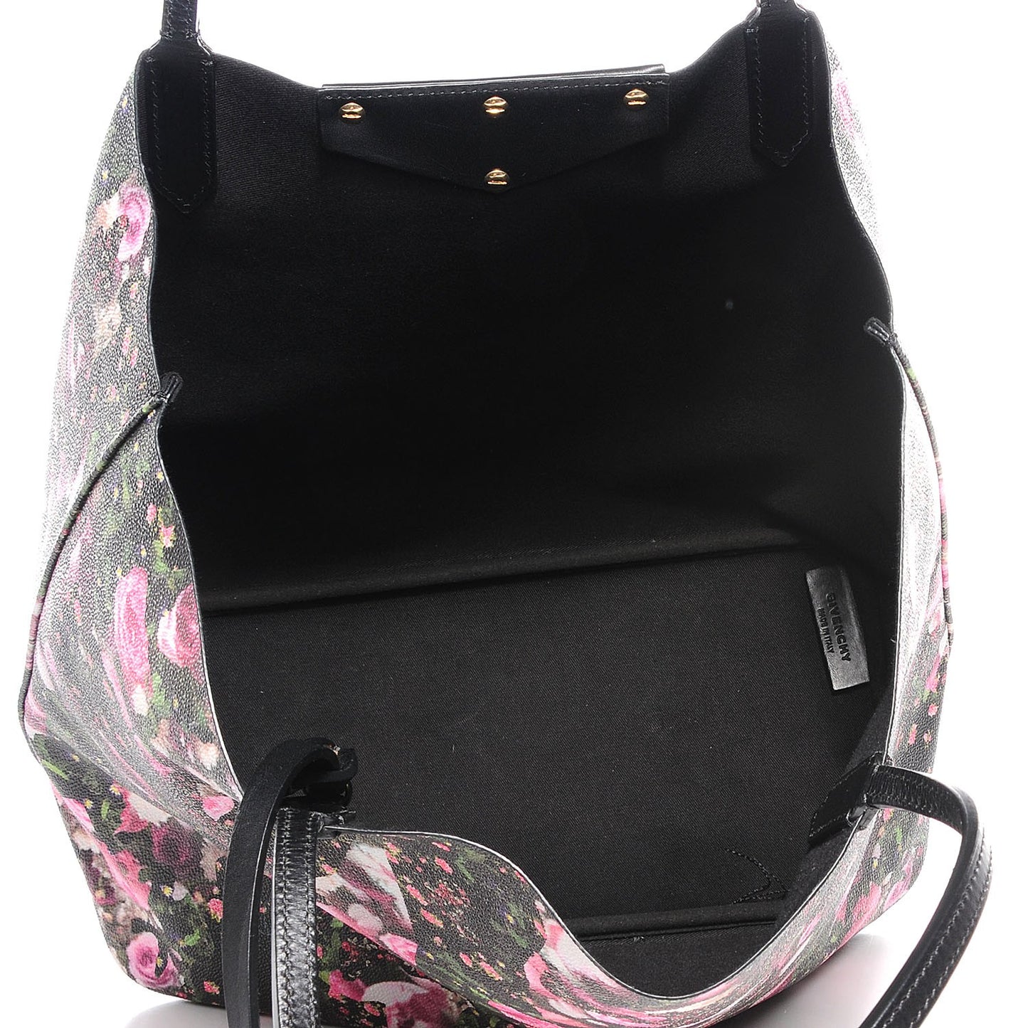 Coated Canvas Roses Camouflage Print Medium Antigona Tote Black