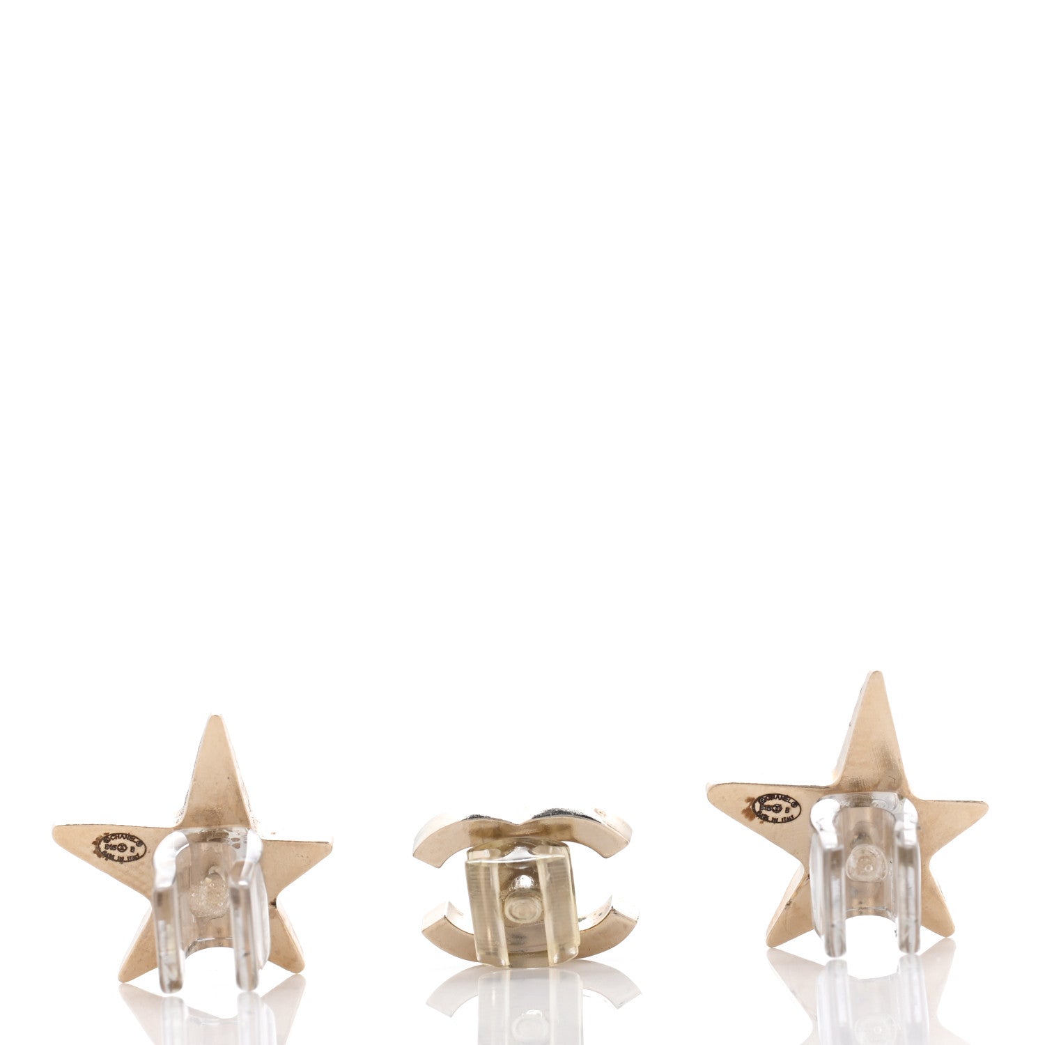 Chanel Swarovski Crystal CC Star Earphone Charms Gold 4 of 6