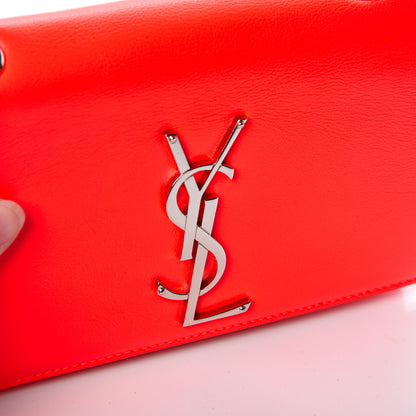Saint Laurent Smooth Calfskin Monogram Small Kate Satchel Neon Orange 12 of 15