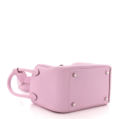 Hermes Taurillon Clemence Mini Lindy 20 Mauve Sylvestre 9 of 10