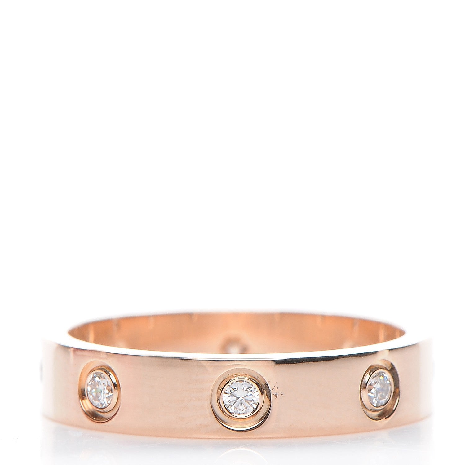 Cartier 18K Pink Gold 8 Diamond 4mm LOVE Wedding Band Ring 52 6 1 of 7