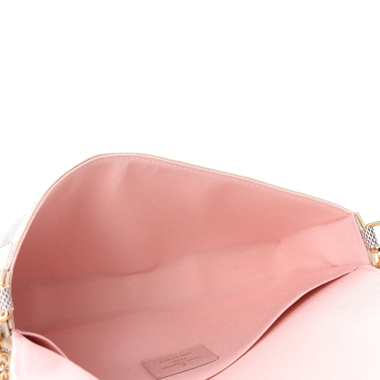 Damier Azur Pochette Felicie Chain Wallet Rose Ballerine