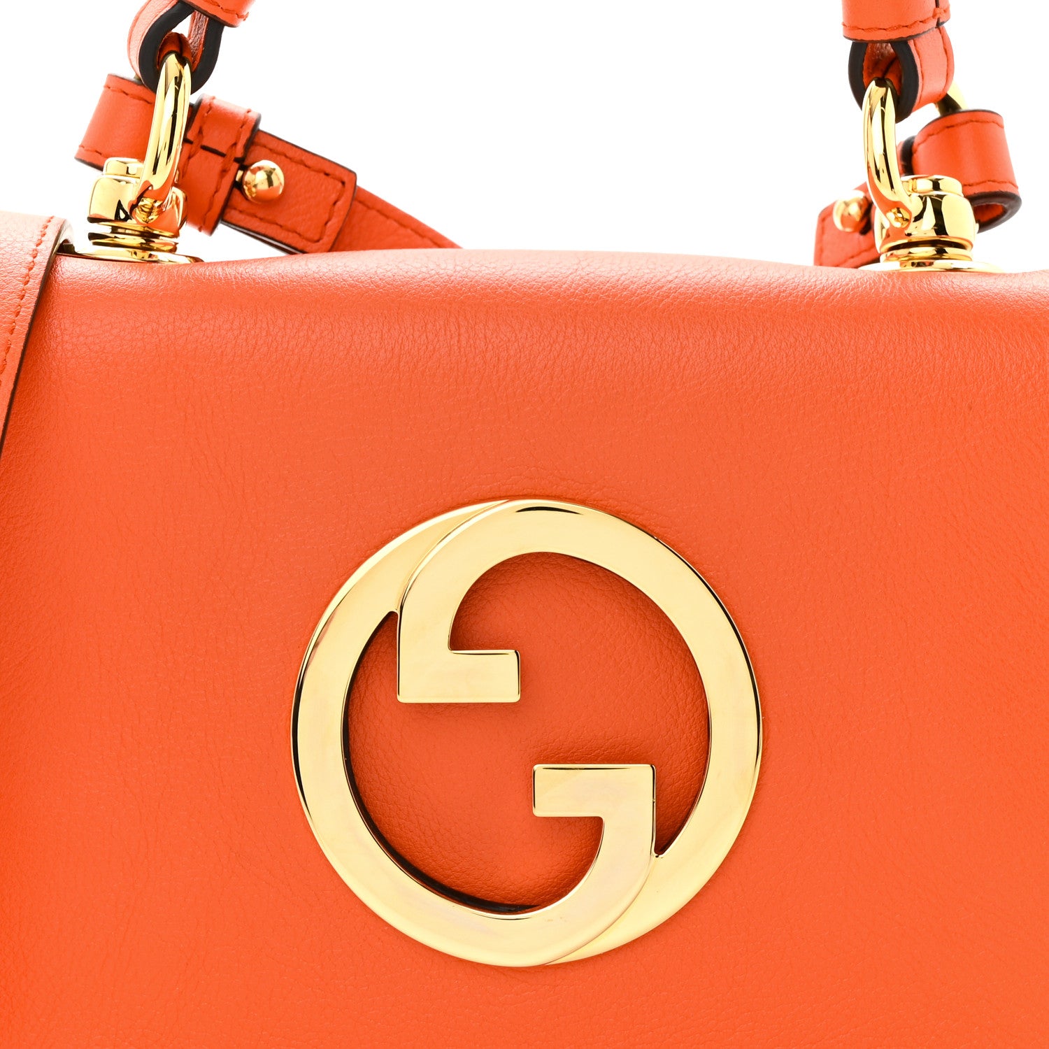Gucci Roxy Calfskin Mini Blondie Chain Shoulder Flap Bag Deep Orange 7 of 10