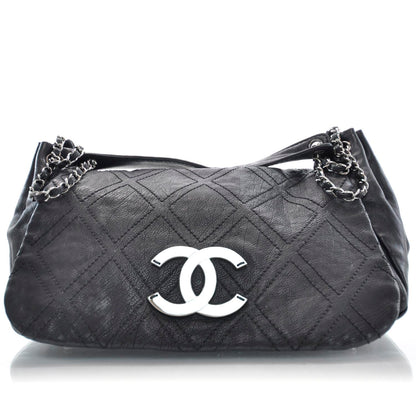 Chanel Leather Diamond Stitch Flap Black 1 of 9