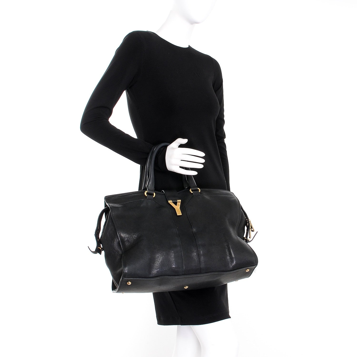 Saint Laurent Sheepskin Large Cabas ChYc Black 2 of 14