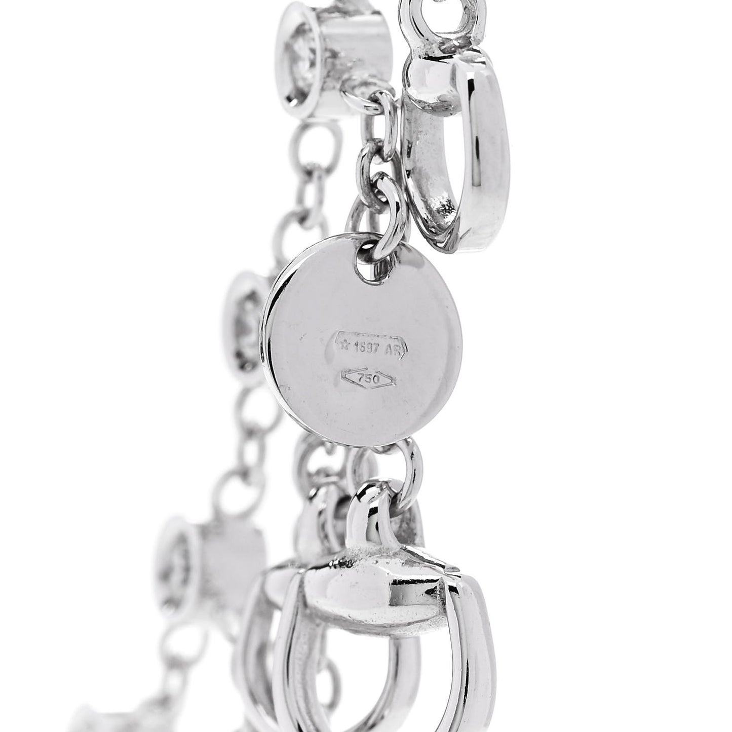 18K White Gold Diamond Horsebit Fringe Necklace
