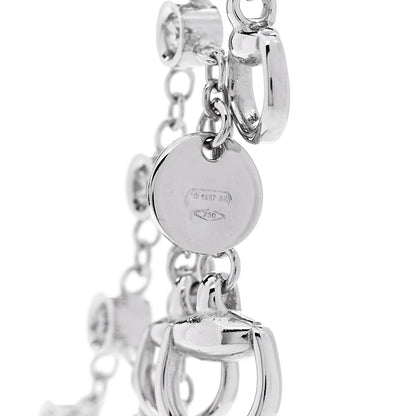 Gucci 18K White Gold Diamond Horsebit Fringe Necklace 5 of 6