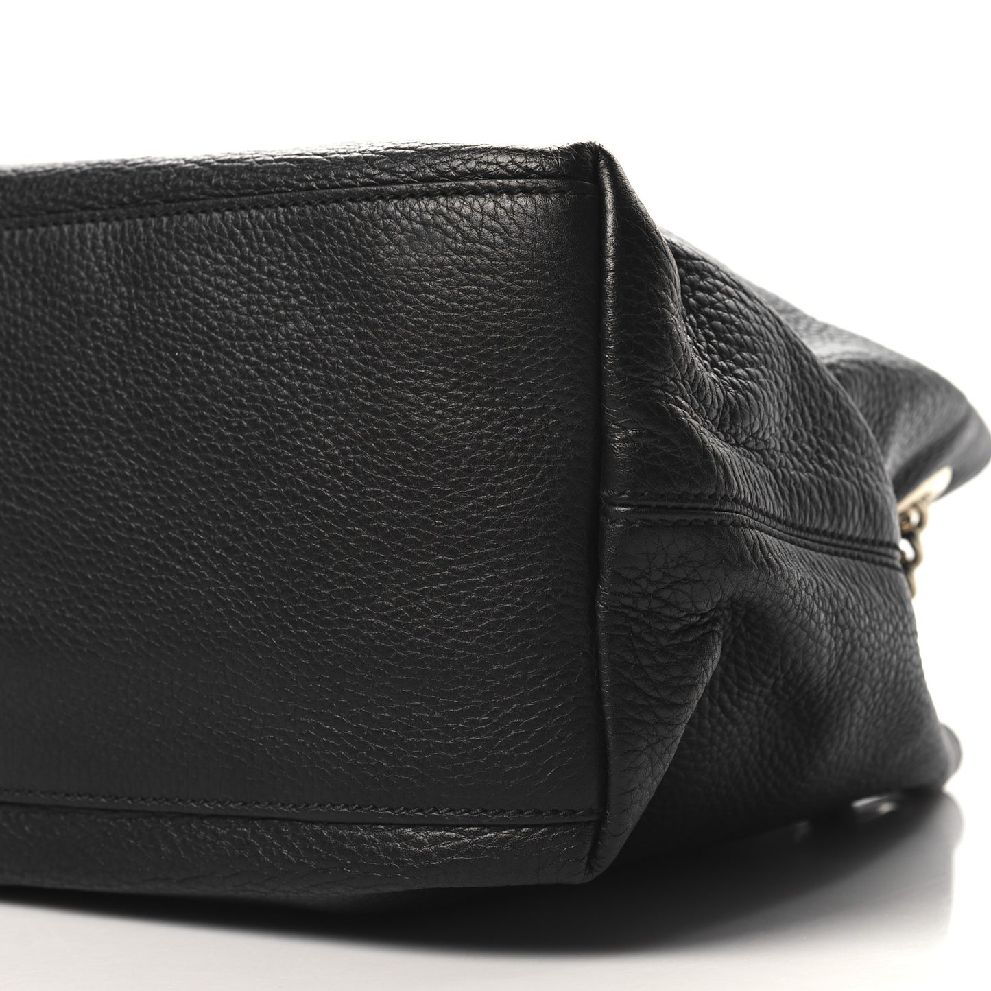 Pebbled Calfskin Medium Soho Chain Shoulder Bag Black