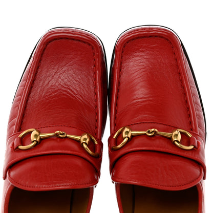 Gucci Malaga Kid Horsebit Loafer Pumps 38 Hibiscus Red 10 of 11