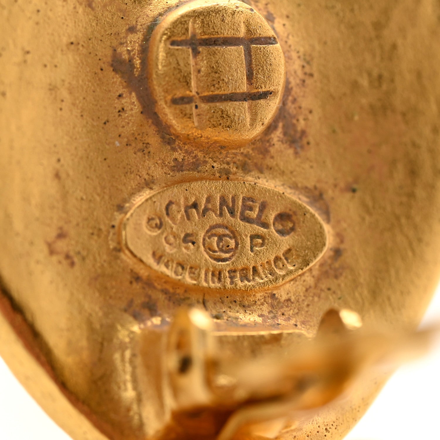 Chanel Metal CC Heart Drop Clip On Earrings Gold 4 of 4
