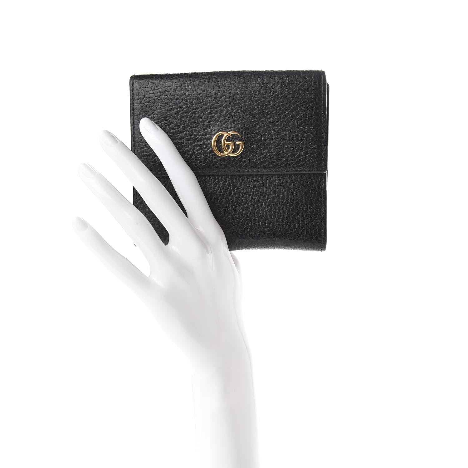 Gucci Dollar Calfskin Double G French Flap Wallet Black 2 of 9