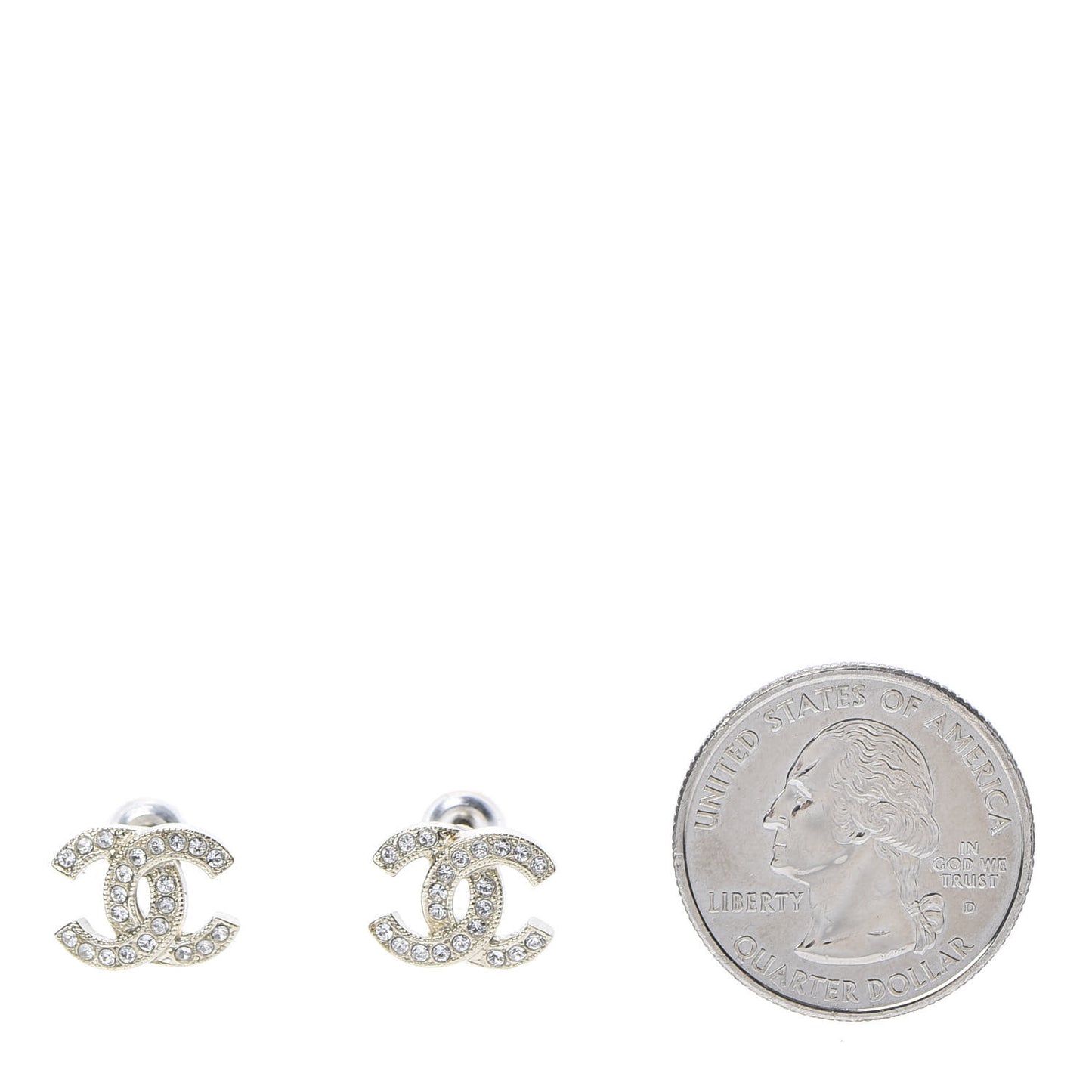 Crystal Timeless CC Earrings Light Gold