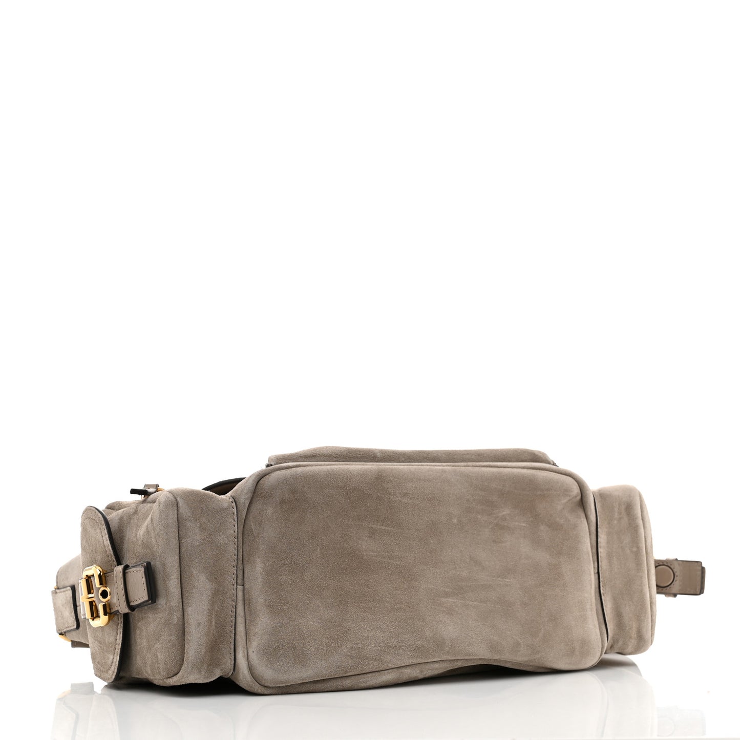Suede Calfskin Medium Double Carry Camera Bag Motty Grey