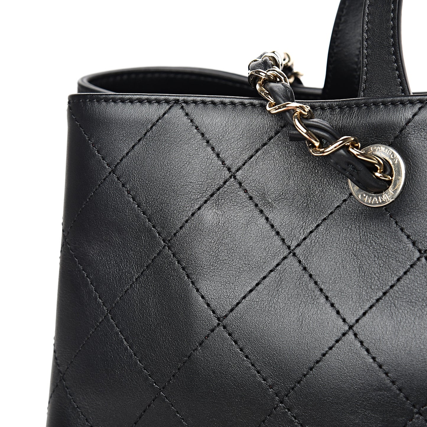 Calfskin Large Serial Shopper Tote Black