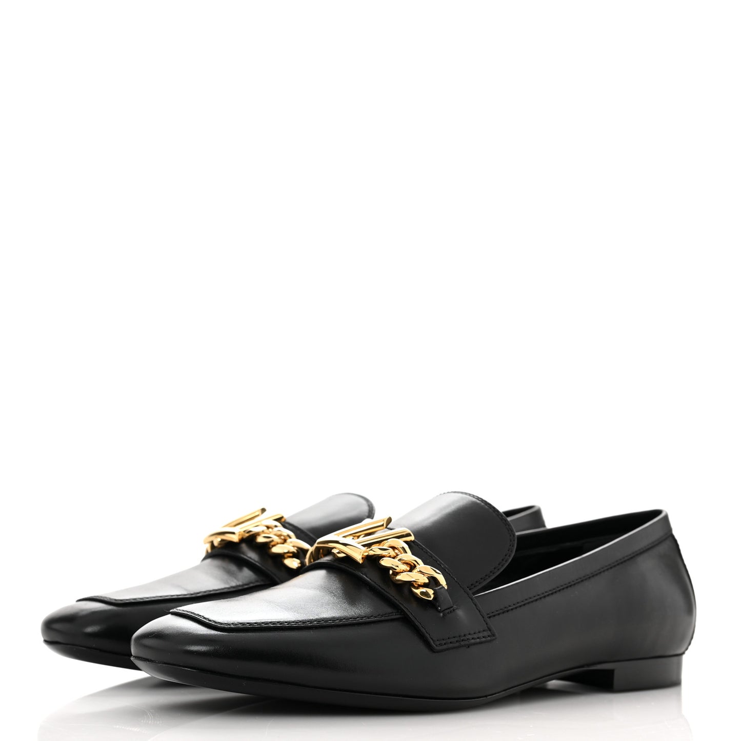 Calfskin Upper Case Flat Loafer 38 Black