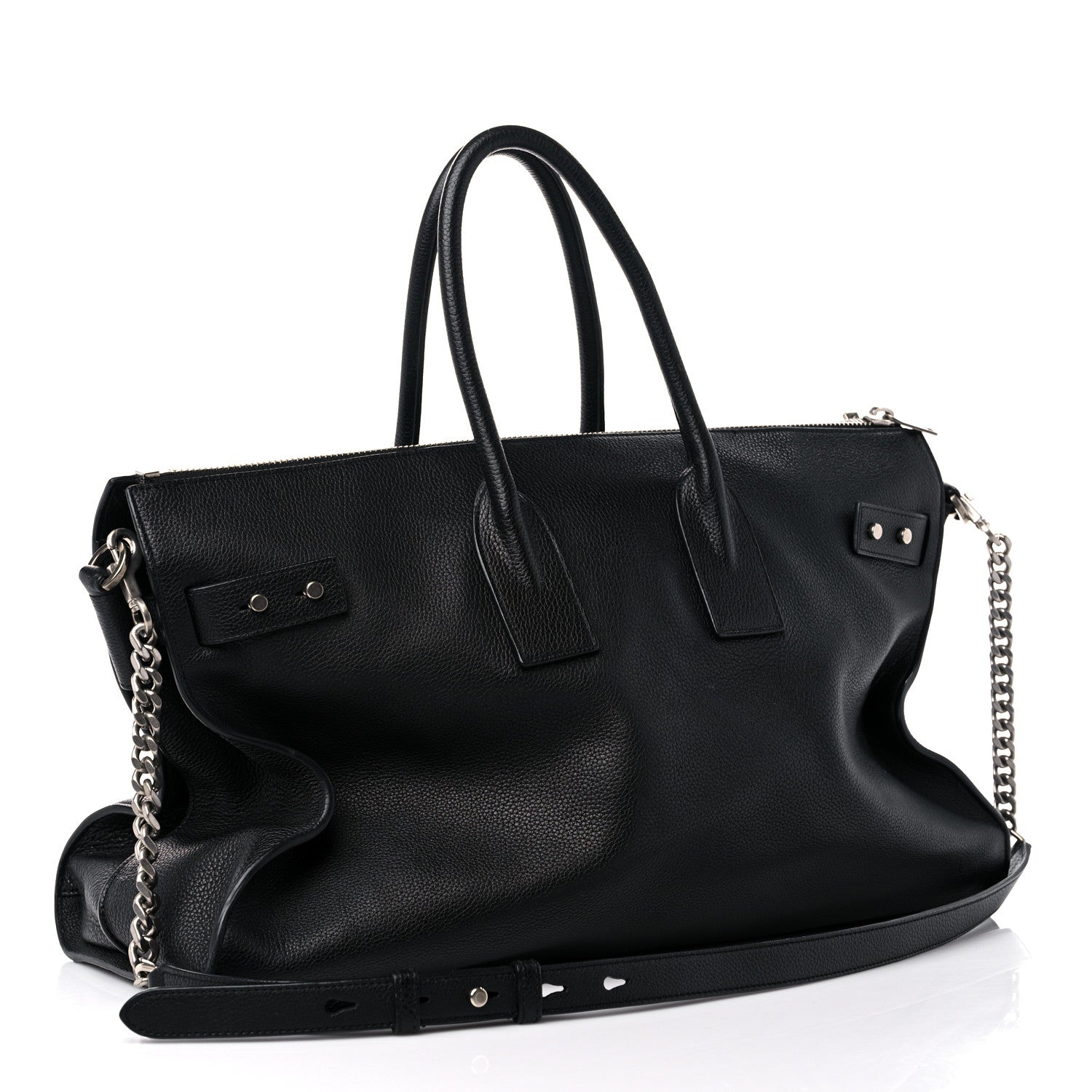 Saint Laurent Grained Calfskin Medium Souple Sac De Jour Duffle Black 4 of 33