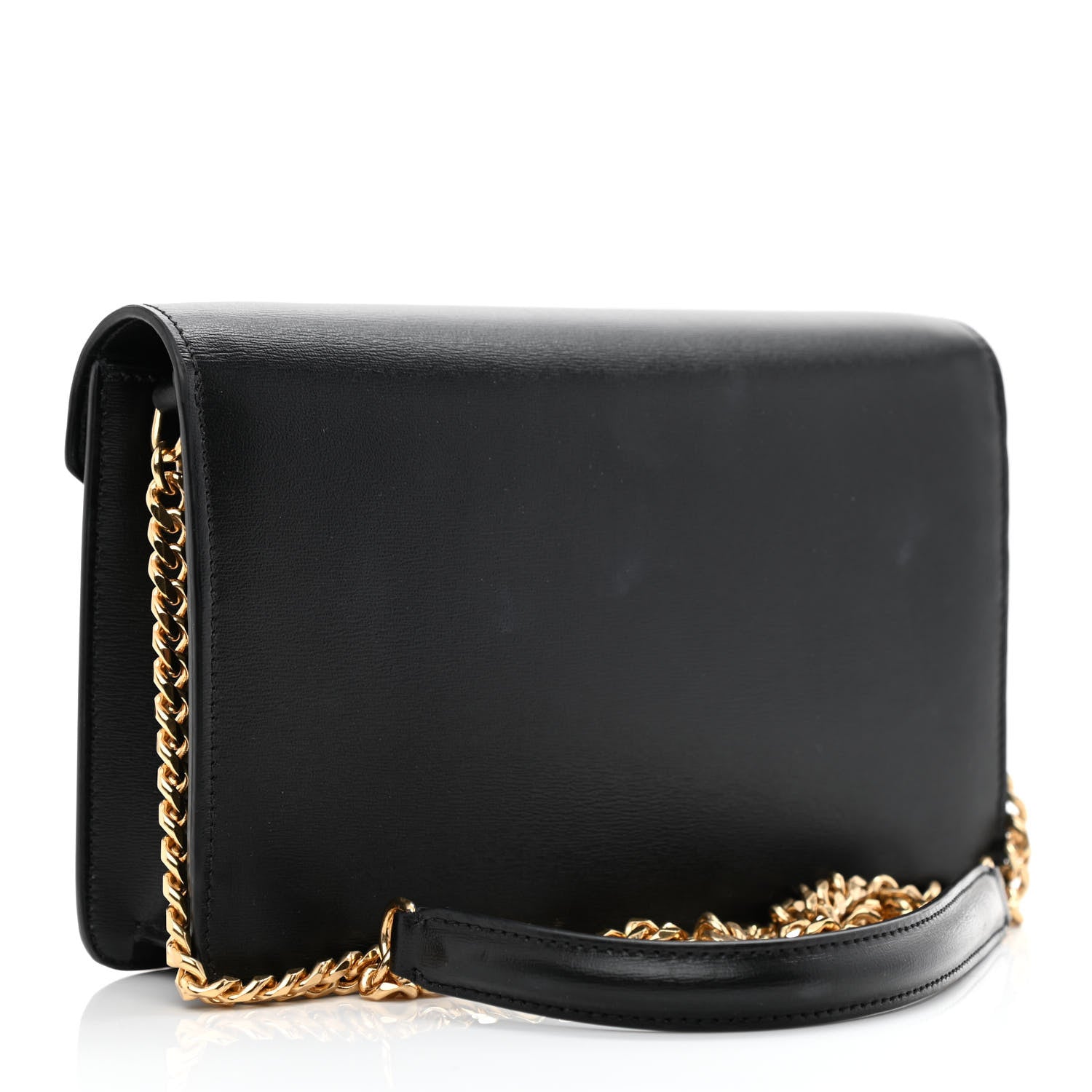 Celine Shiny Calfskin Triomphe Margo Wallet on Chain Black 2 of 9
