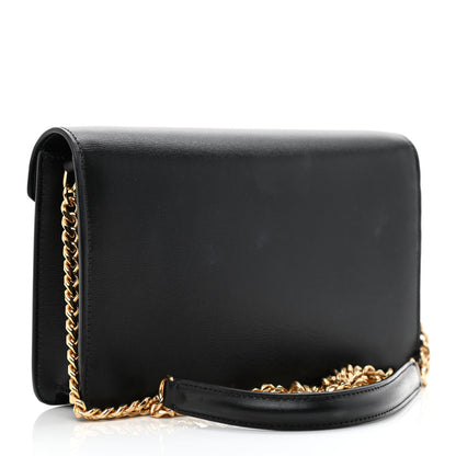 Celine Shiny Calfskin Triomphe Margo Wallet on Chain Black 2 of 9
