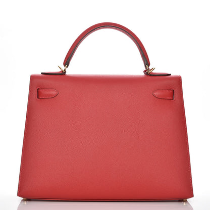 Hermes Epsom Kelly Sellier 32 Rouge Casaque 5 of 32