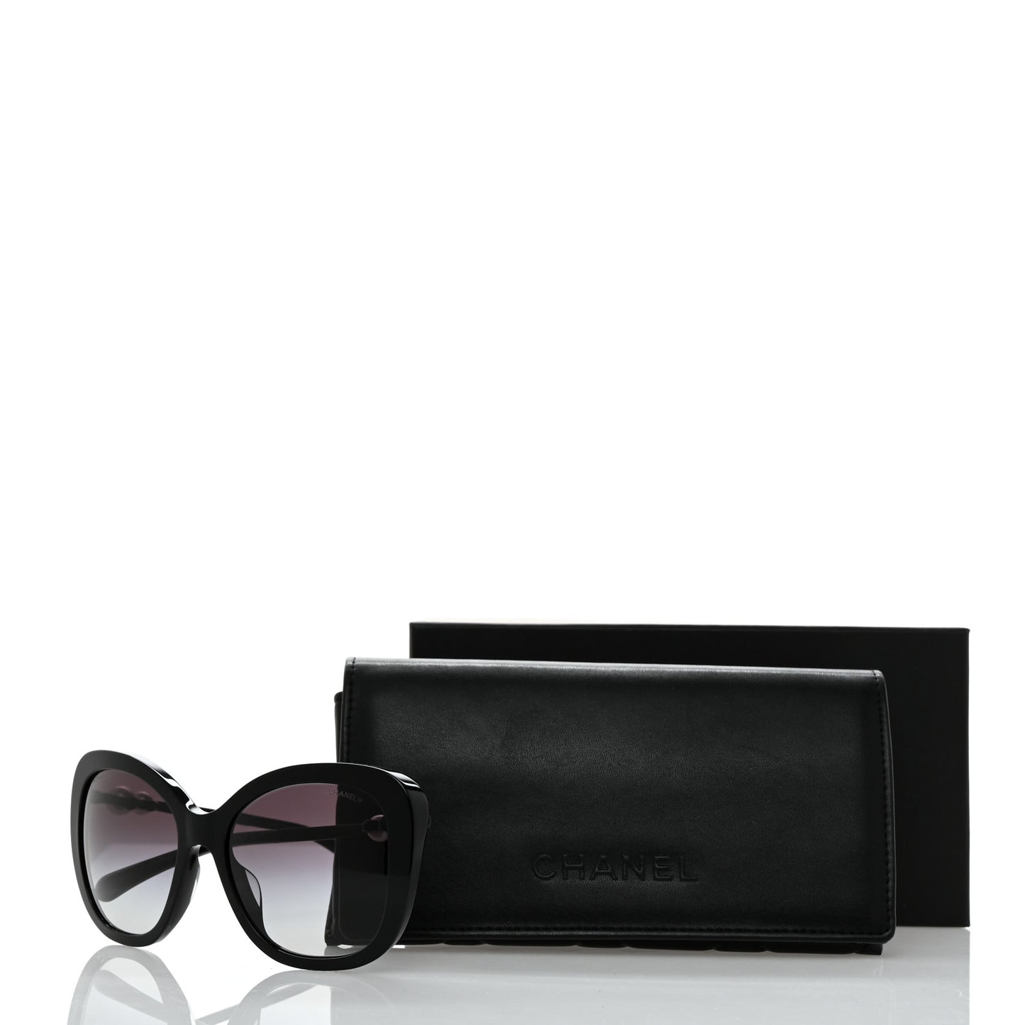 Acetate Butterfly Winter Pearl Sunglasses 5339-H Black