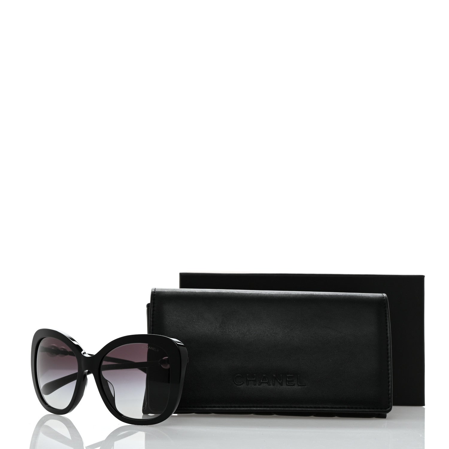 Chanel Acetate Butterfly Winter Pearl Sunglasses 5339-H Black 8 of 8
