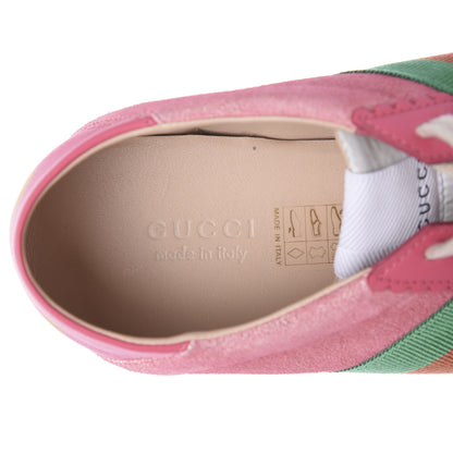 Gucci Suede Web Womens Rocket Sneakers 37.5 Rhododendron Pink 8 of 8