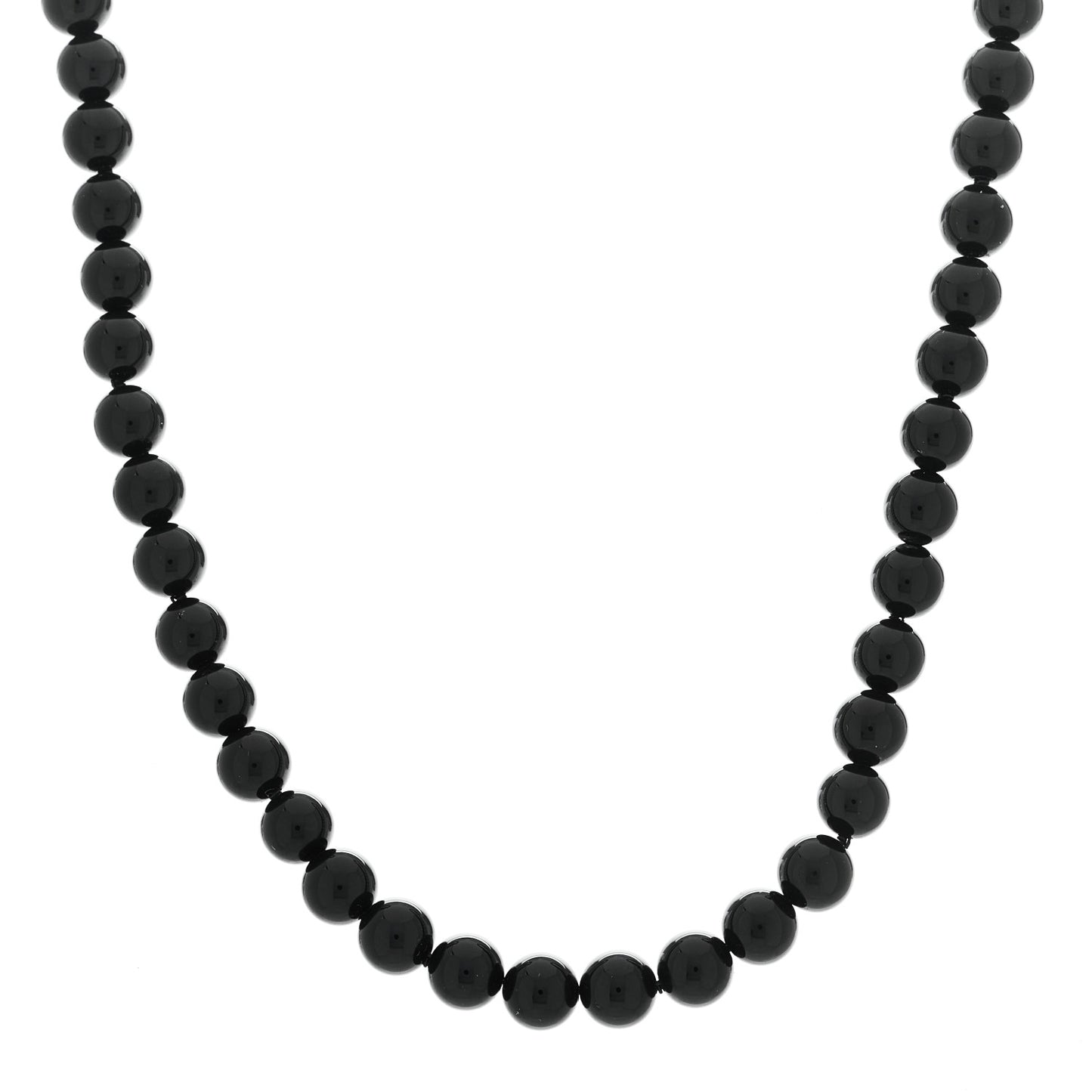 Sterling Silver Black Onyx Bead Toggle Necklace