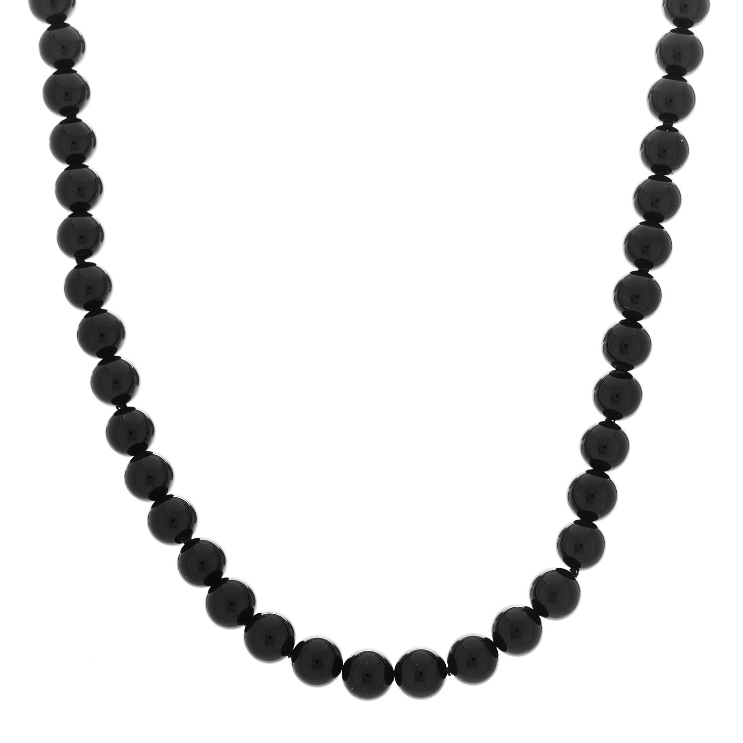 Tiffany Sterling Silver Black Onyx Bead Toggle Necklace 1 of 6