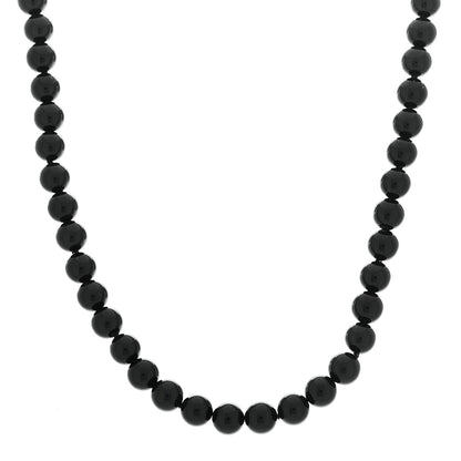 Tiffany Sterling Silver Black Onyx Bead Toggle Necklace 1 of 6