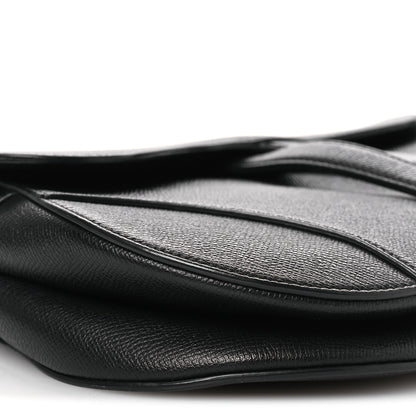 Christian Dior Grained Calfskin Saddle Bag Black 9 of 12