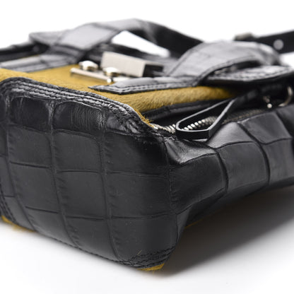 3.1 Phillip Lim 3.1 Calf Hair Calfskin Crocodile Embossed Mini Pashli Satchel Antique Grey Olive 7 of 10