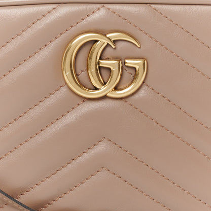 Gucci Calfskin Matelasse Mini GG Marmont Chain Shoulder Bag Nude 9 of 11