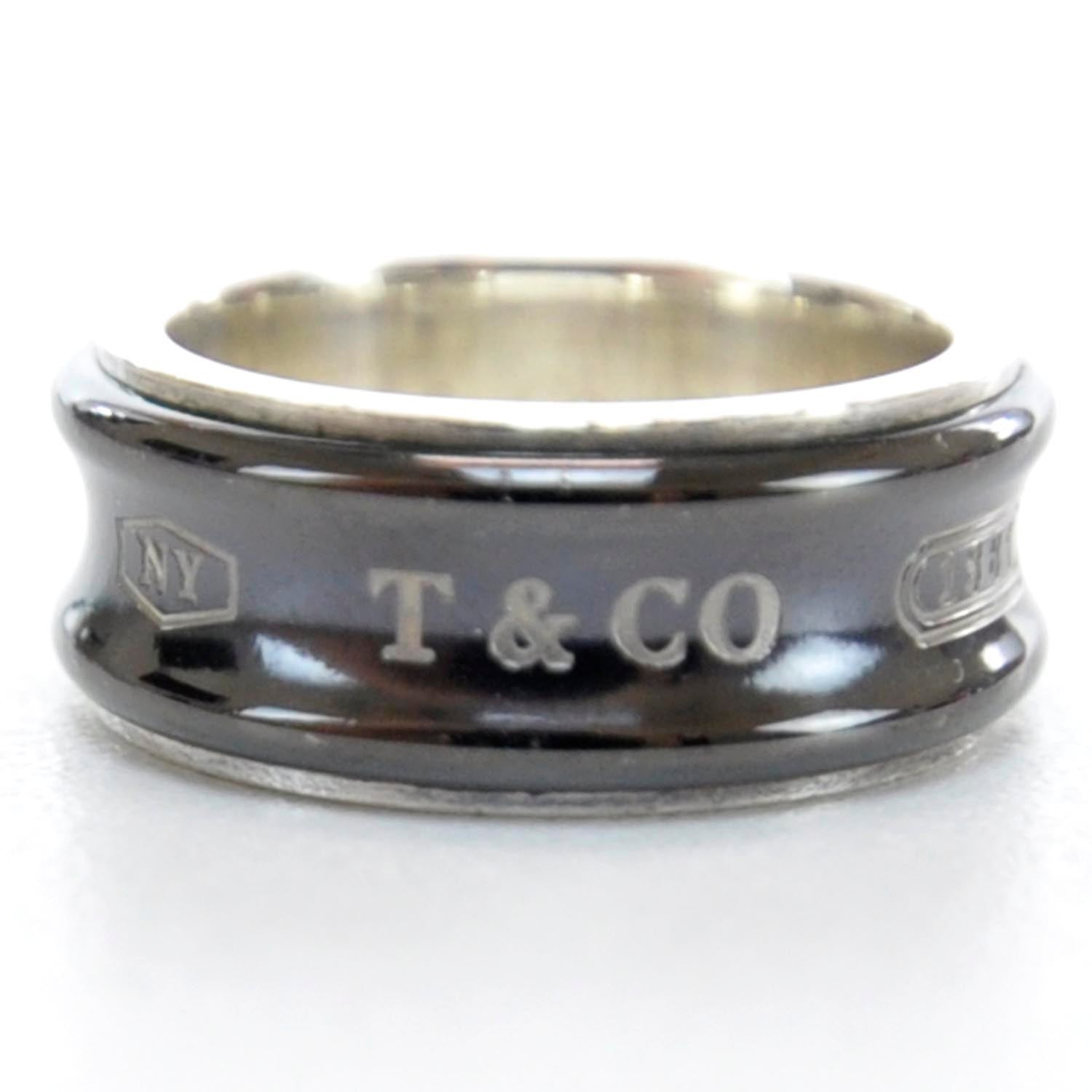 Tiffany Sterling Silver Titanium 1837 Ring 6 1 of 7