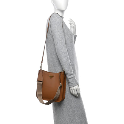Prada Soft Grain Calfskin Shoulder Bag Caramel 2 of 10