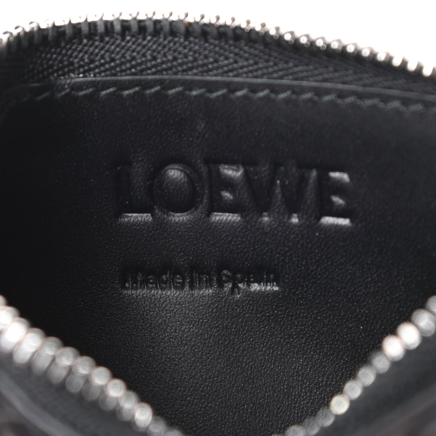 Calfskin Embossed Repeat Coin Card Holder Black