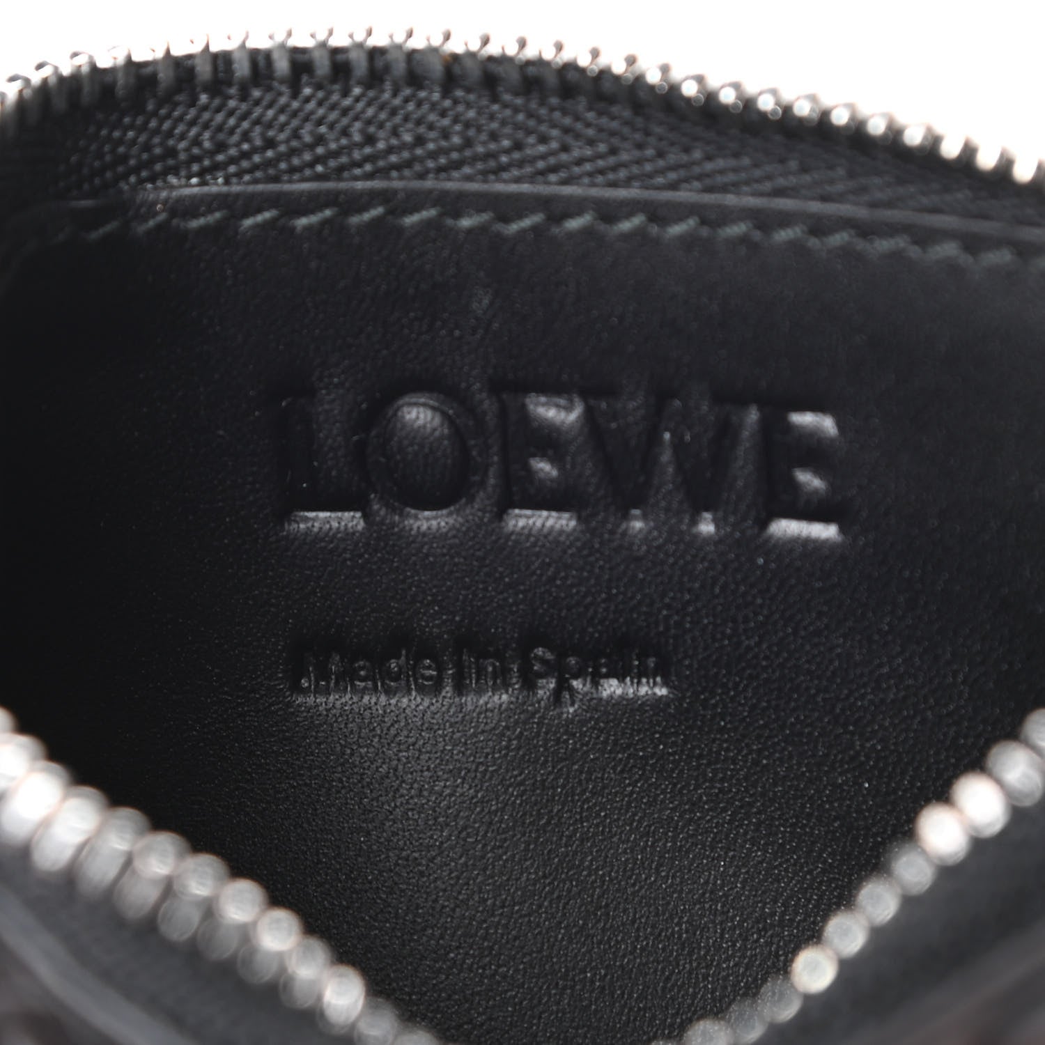 Loewe Calfskin Embossed Repeat Coin Card Holder Black 6 of 9