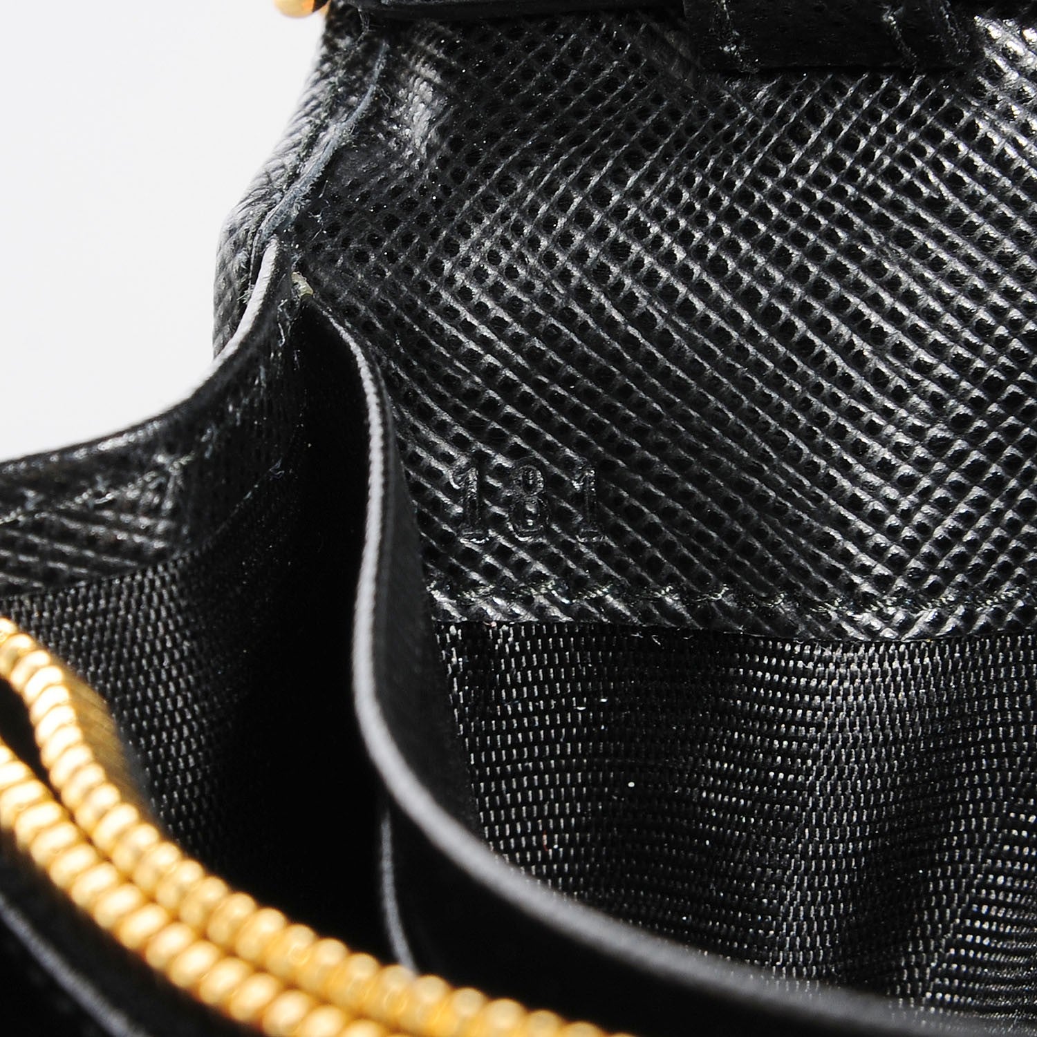 Prada Saffiano Metal Oro Chain Wallet Nero Black 8 of 8