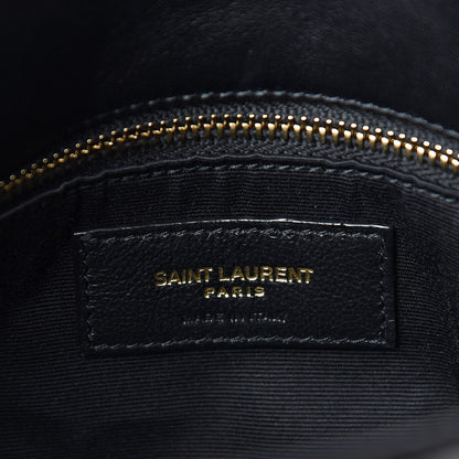 Saint Laurent Lambskin Quilted Small Loulou Puffer Monogram Chain Satchel Black 6 of 12