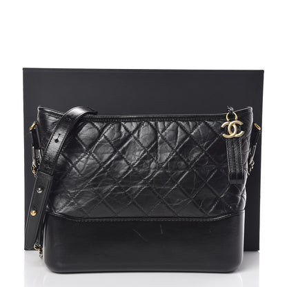 Chanel Aged Calfskin Quilted Medium Gabrielle Hobo Black 10 of 10